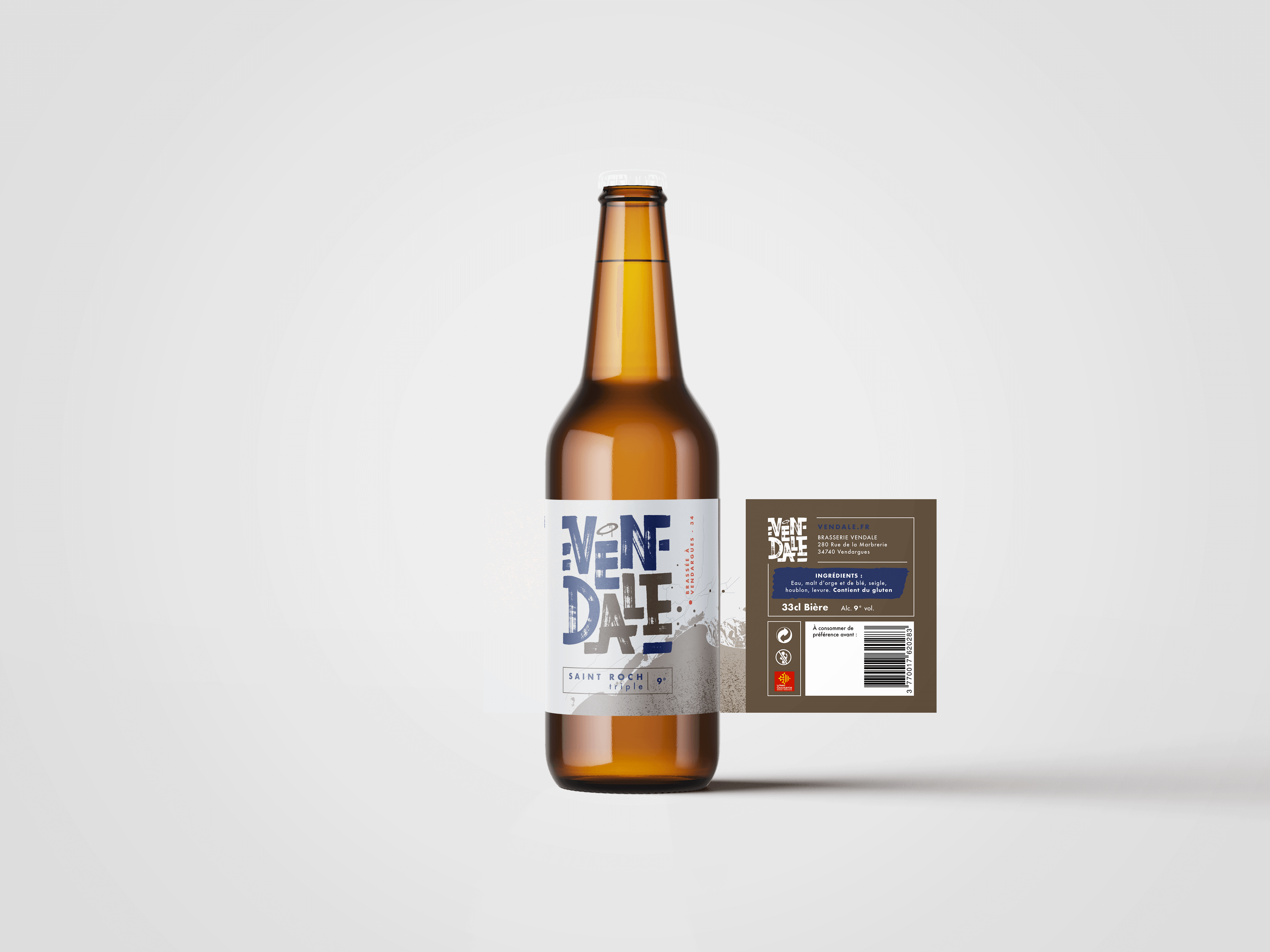 Bouteille biere brasserie vendale saint roch triple belge